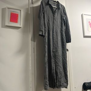 Theory grey wool dress button down